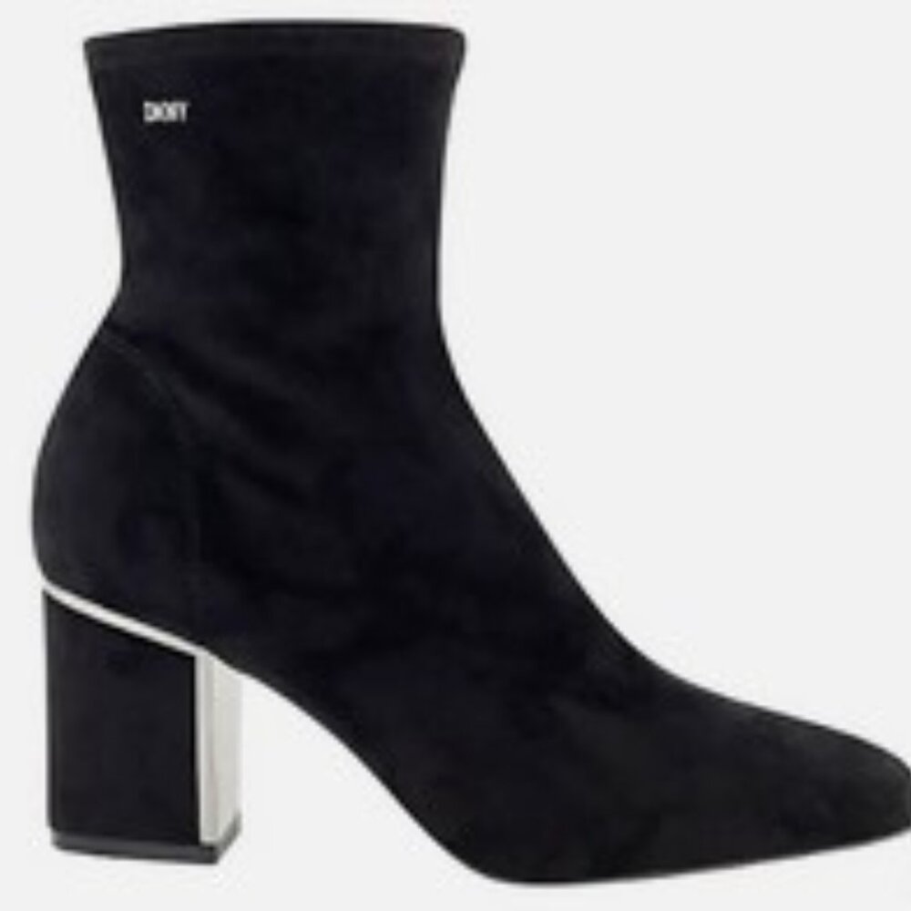 DKNY Women's Black Booties Microsuede Ankle Boot NIB